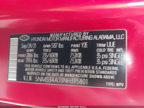2022 HYUNDAI SANTA FE SEL