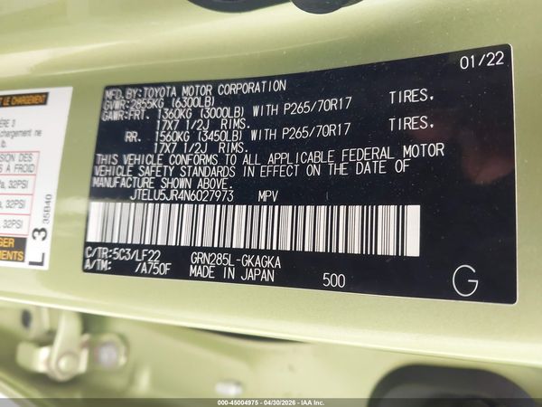 2022 TOYOTA 4RUNNER TRD PRO