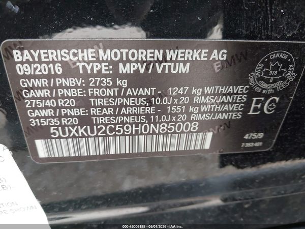 2017 BMW X6 XDRIVE35I