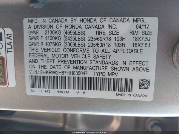 2017 HONDA CR-V EX-L/EX-L NAVI
