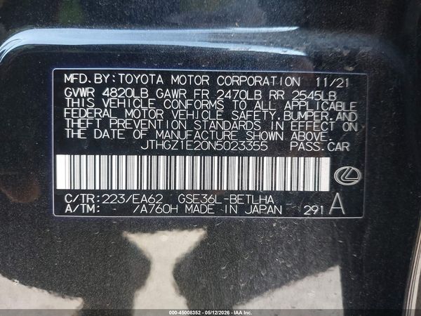 2022 LEXUS IS 350 F SPORT
