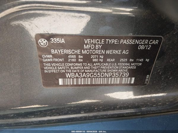 2013 BMW 335I SA