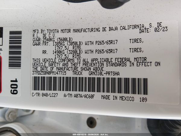 2023 TOYOTA TACOMA TRD SPORT