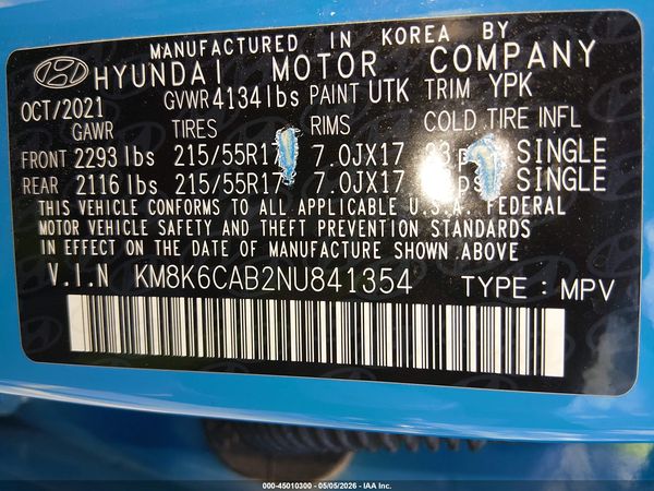 2022 HYUNDAI KONA SEL