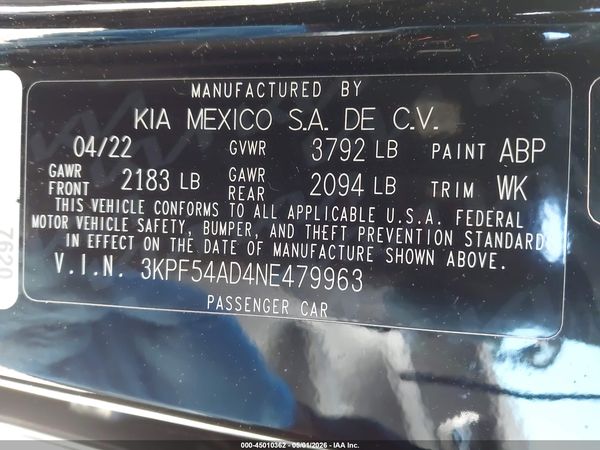 2022 KIA FORTE GT-LINE