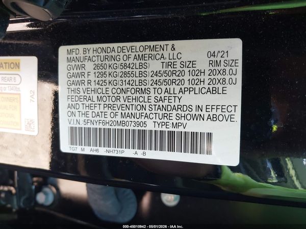 2021 HONDA PILOT AWD SPECIAL EDITION