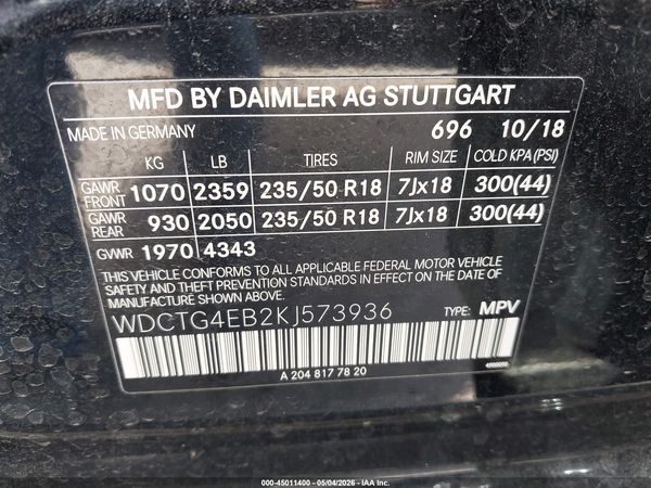2019 MERCEDES-BENZ GLA 250 GLA250