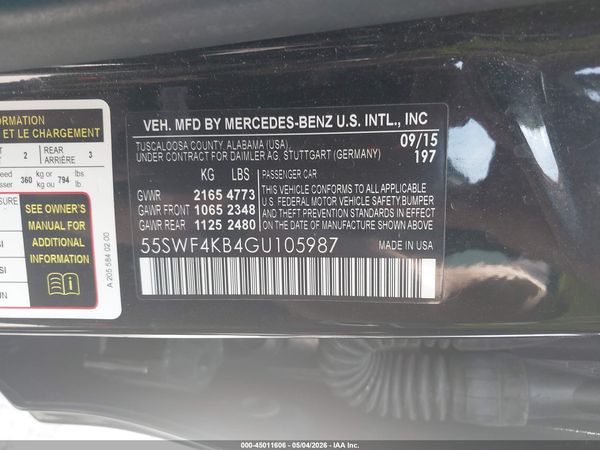 2016 MERCEDES-BENZ C 300 4MATIC