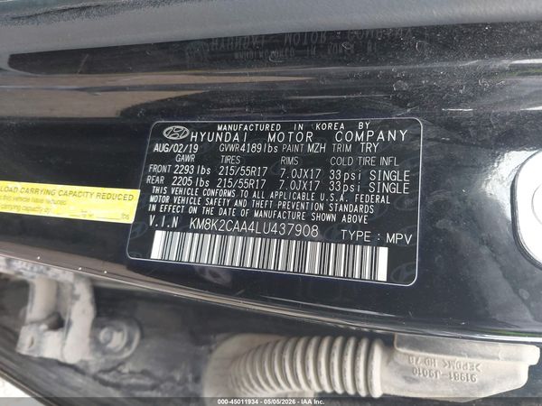 2020 HYUNDAI KONA SEL