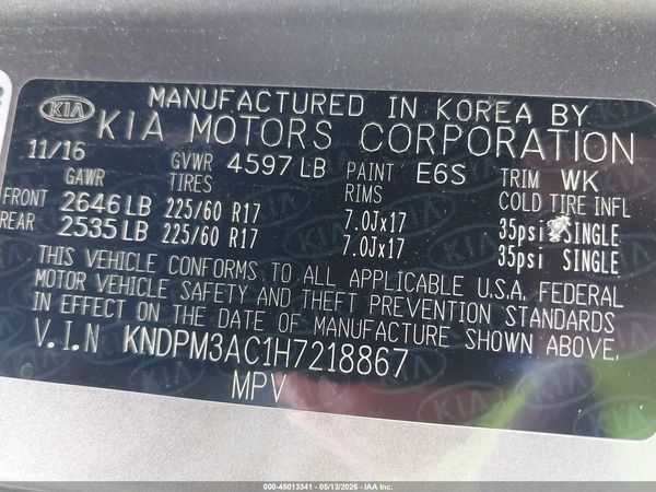 2017 KIA SPORTAGE LX