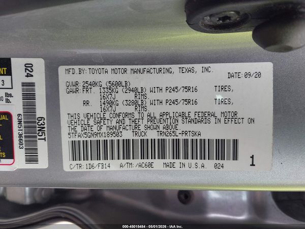 2021 TOYOTA TACOMA SR