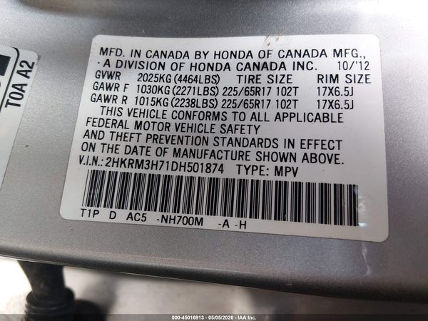 2013 HONDA CR-V EX-L