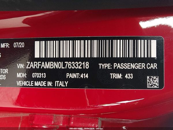 2020 ALFA ROMEO GIULIA TI RWD