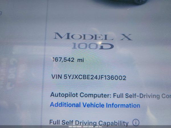 2018 TESLA MODEL X 100D/75D/P100D