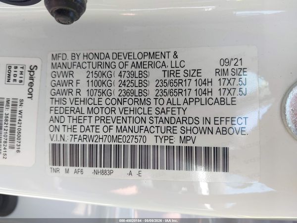 2021 HONDA CR-V AWD SPECIAL EDITION