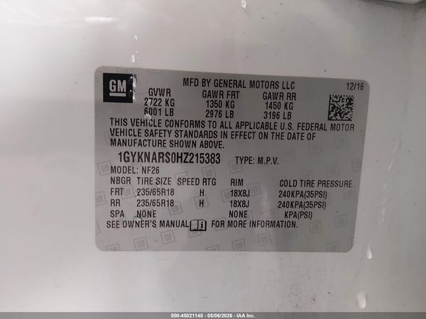 2017 CADILLAC XT5 STANDARD
