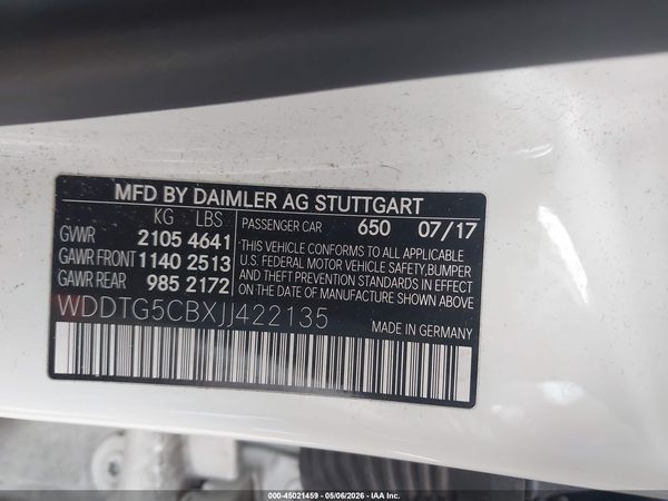 2018 MERCEDES-BENZ AMG GLA 45 4MATIC