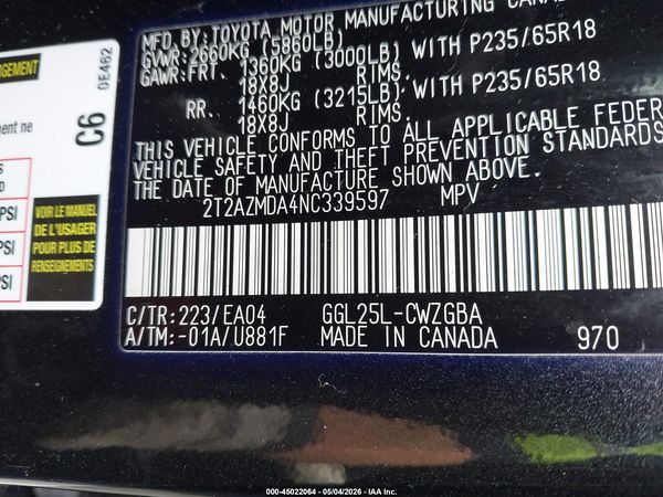 2022 LEXUS RX 350 350 Base
