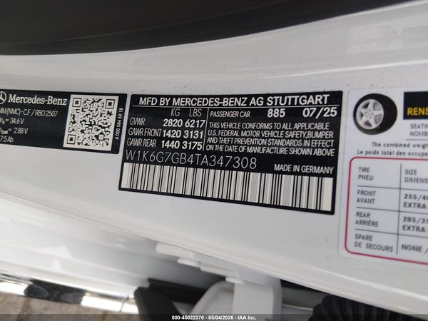 2026 MERCEDES-BENZ S 580 4MATIC