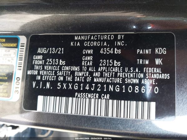 2022 KIA K5 LXS