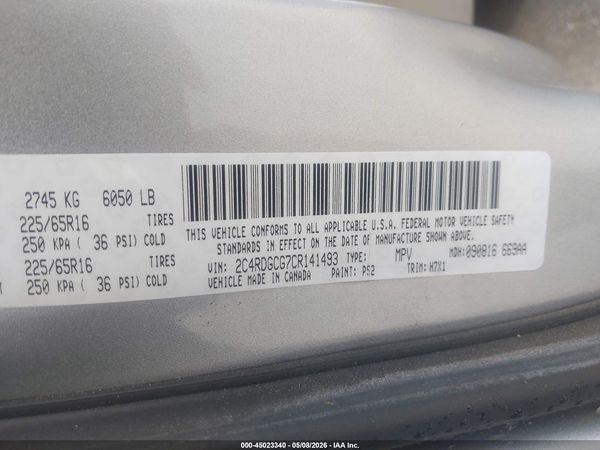 2012 DODGE GRAND CARAVAN SXT — I9