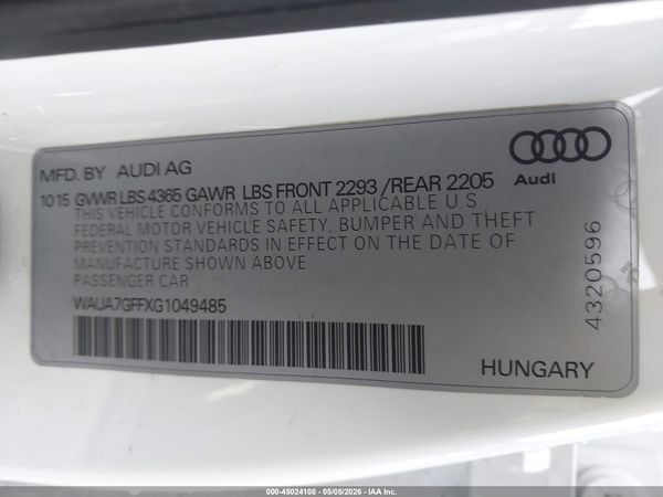 2016 AUDI A3 1.8T PREMIUM