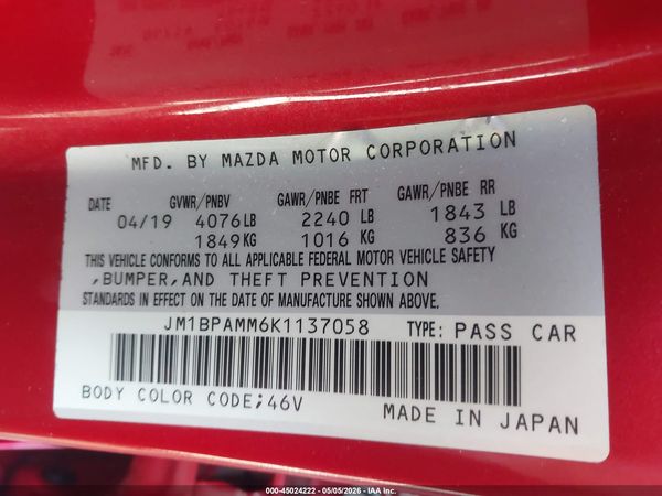2019 MAZDA MAZDA3 PREFERRED PACKAGE