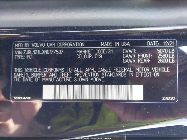 2022 VOLVO S60 B5 INSCRIPTION