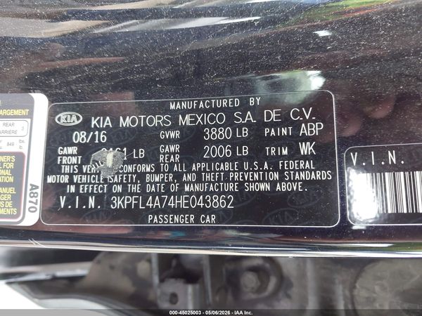 2017 KIA FORTE S