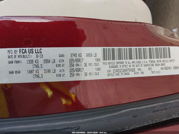 2019 DODGE GRAND CARAVAN SXT