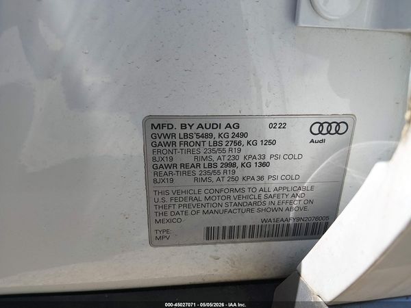 2022 AUDI Q5