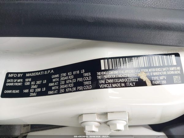 2017 MASERATI LEVANTE