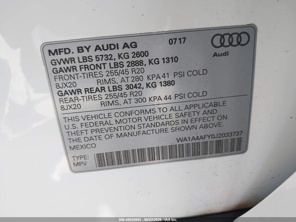 2018 AUDI SQ5 3.0T PREMIUM PLUS