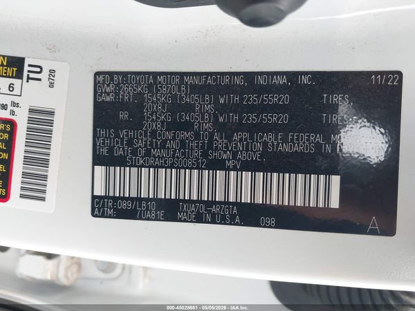 2023 TOYOTA HIGHLANDER LIMITED
