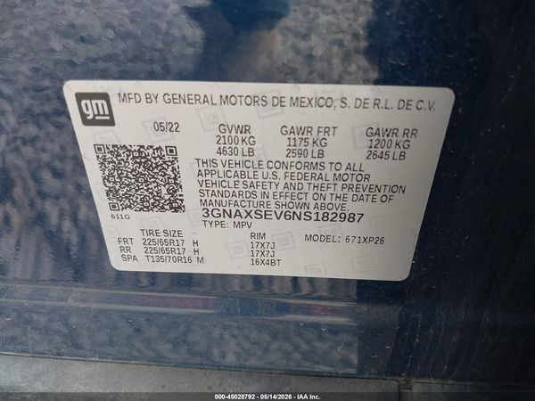 2022 CHEVROLET EQUINOX AWD LS — I9
