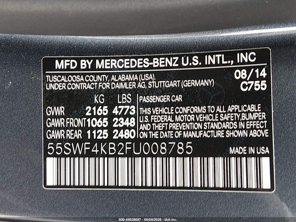 2015 MERCEDES-BENZ C 300 SPORT 4MATIC