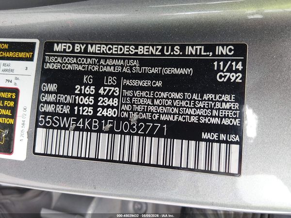 2015 MERCEDES-BENZ C 300 4MATIC