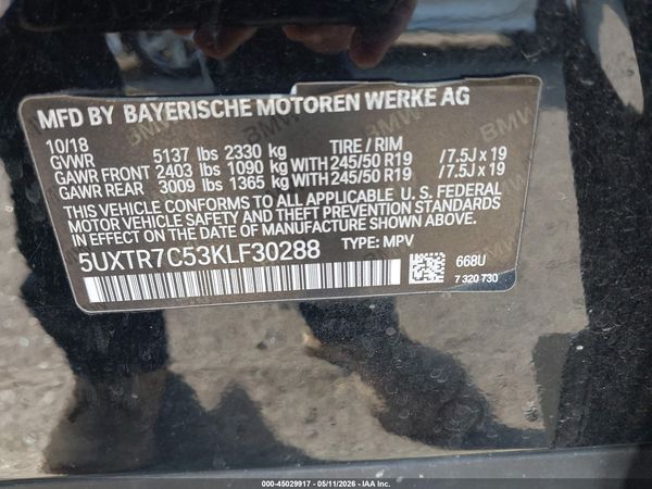 2019 BMW X3 SDRIVE30I