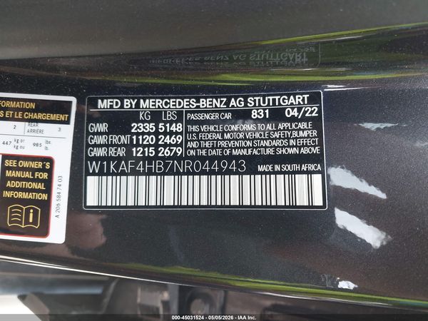 2022 MERCEDES-BENZ C 300 4MATIC
