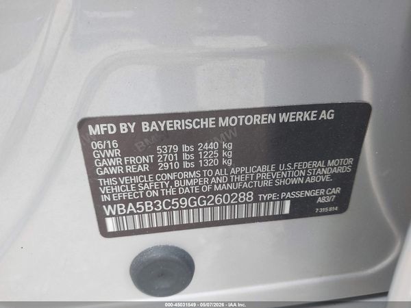 2016 BMW 535I XDRIVE