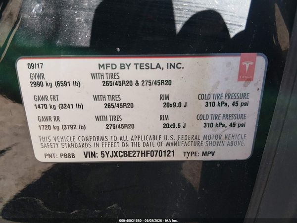 2017 TESLA MODEL X