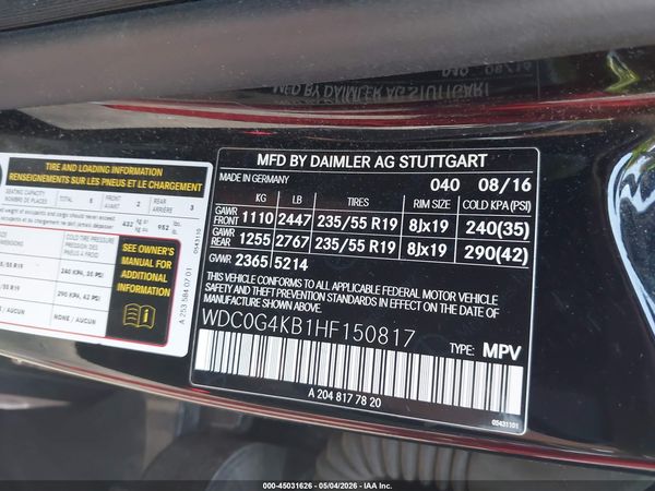 2017 MERCEDES-BENZ GLC 300 4MATIC
