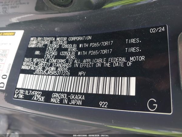 2024 TOYOTA 4RUNNER SR5