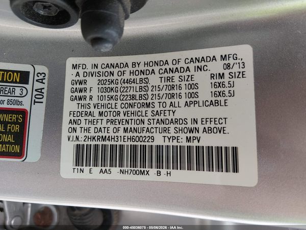 2014 HONDA CR-V LX