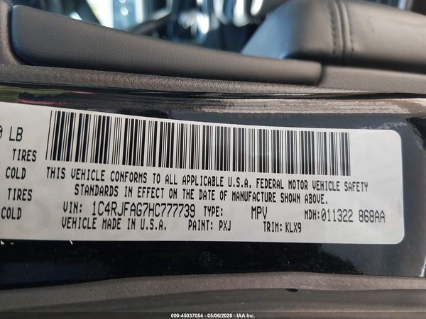 2017 JEEP GRAND CHEROKEE ALTITUDE 4X4