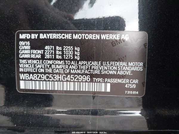 2017 BMW 330I GRAN TURISMO XDRIVE