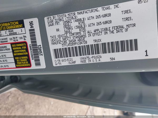 2023 TOYOTA TUNDRA SR5