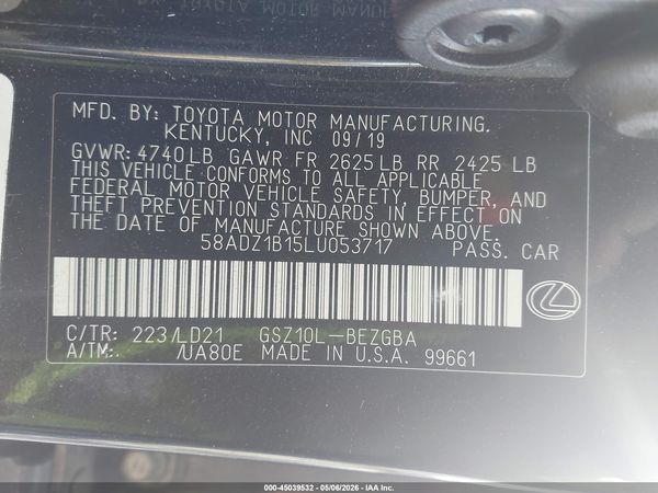 2020 LEXUS ES 350 350 Premium