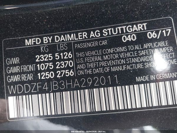 2017 MERCEDES-BENZ E 300 E300