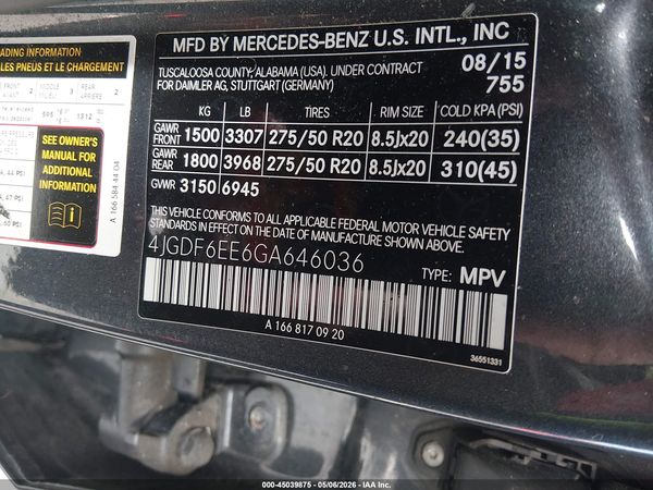 2016 MERCEDES-BENZ GL 450 4MATIC